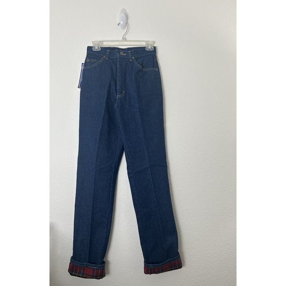 VTG NWT LL BEAN Womens Jeans Size 6 (25x33) HI Rise Flannel Lined - Picture 1 of 12